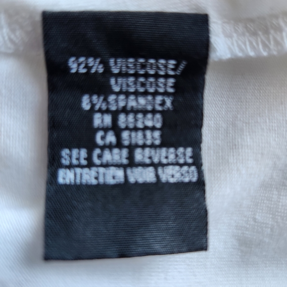 White Oversized T-Shirt Blouse with Sheer 3/4 Bell Sleeve - Picture 3 of 4